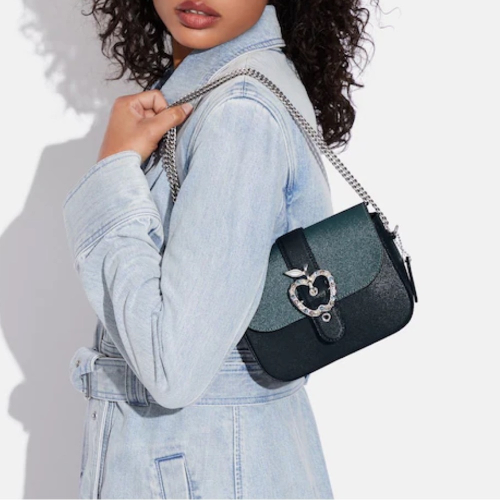 COACH Gemma Crossbody In Colorblock With Apple Buckle FOREST MIDNIGHT NAVY COLOR - Picture 9 of 16